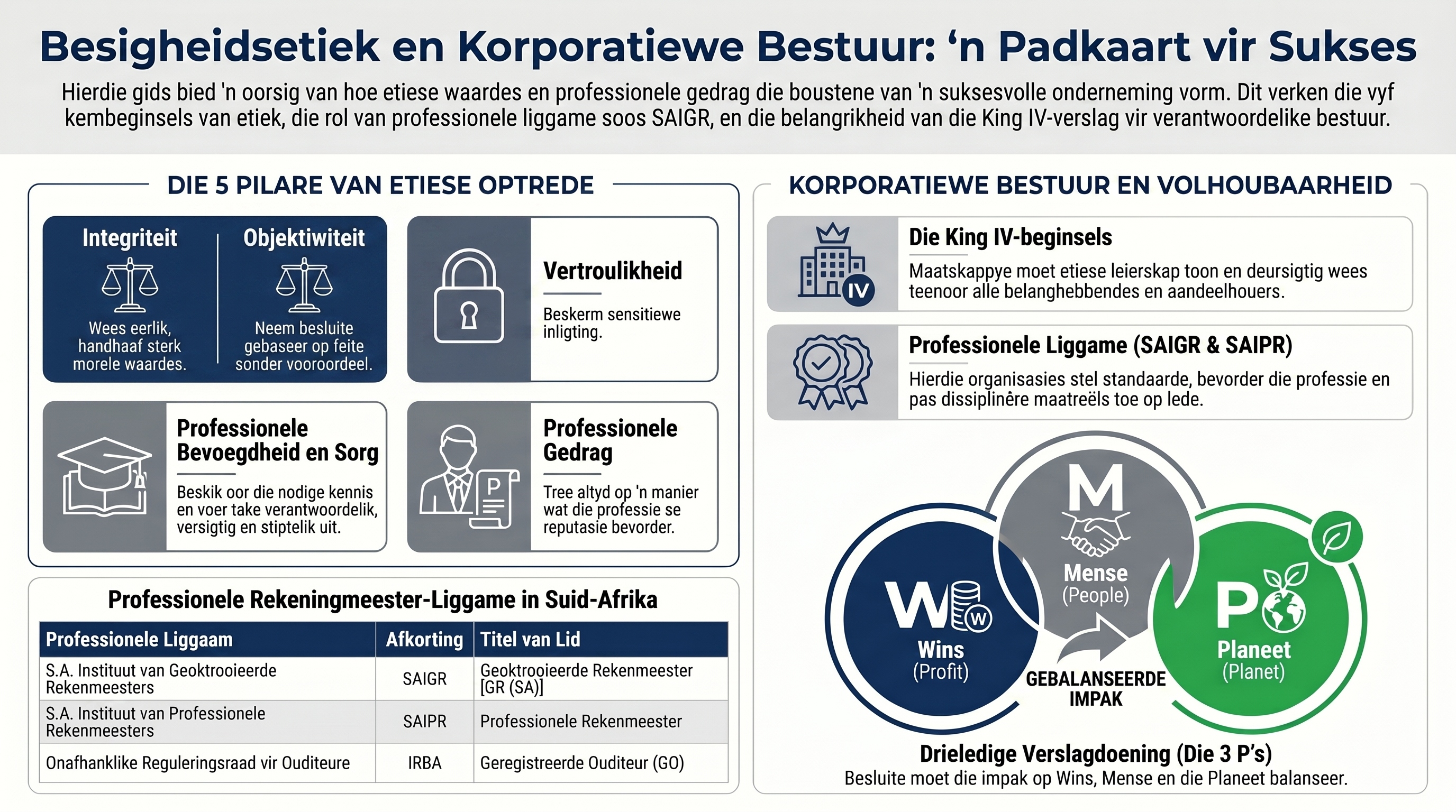 Besigheidsetiek Infographic Afrikaans